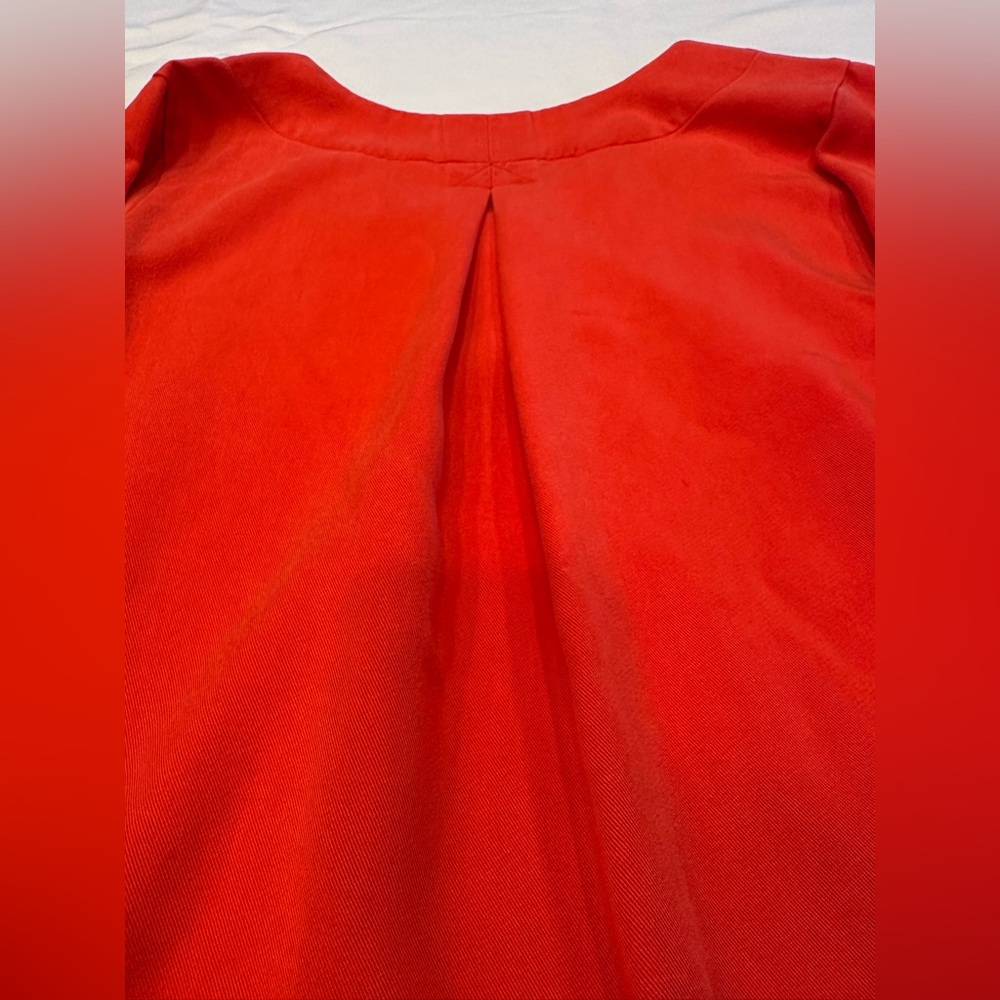 Soft Surroundings Red V‑Neck Button Accent Blouse - Picture 9 of 9